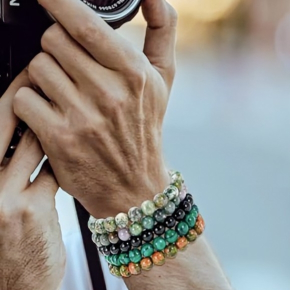 Natural Stone Bracelet Set Bohemian 70s Style Bracelets Jewelry Gift Idea Gifts - Picture 10 of 12